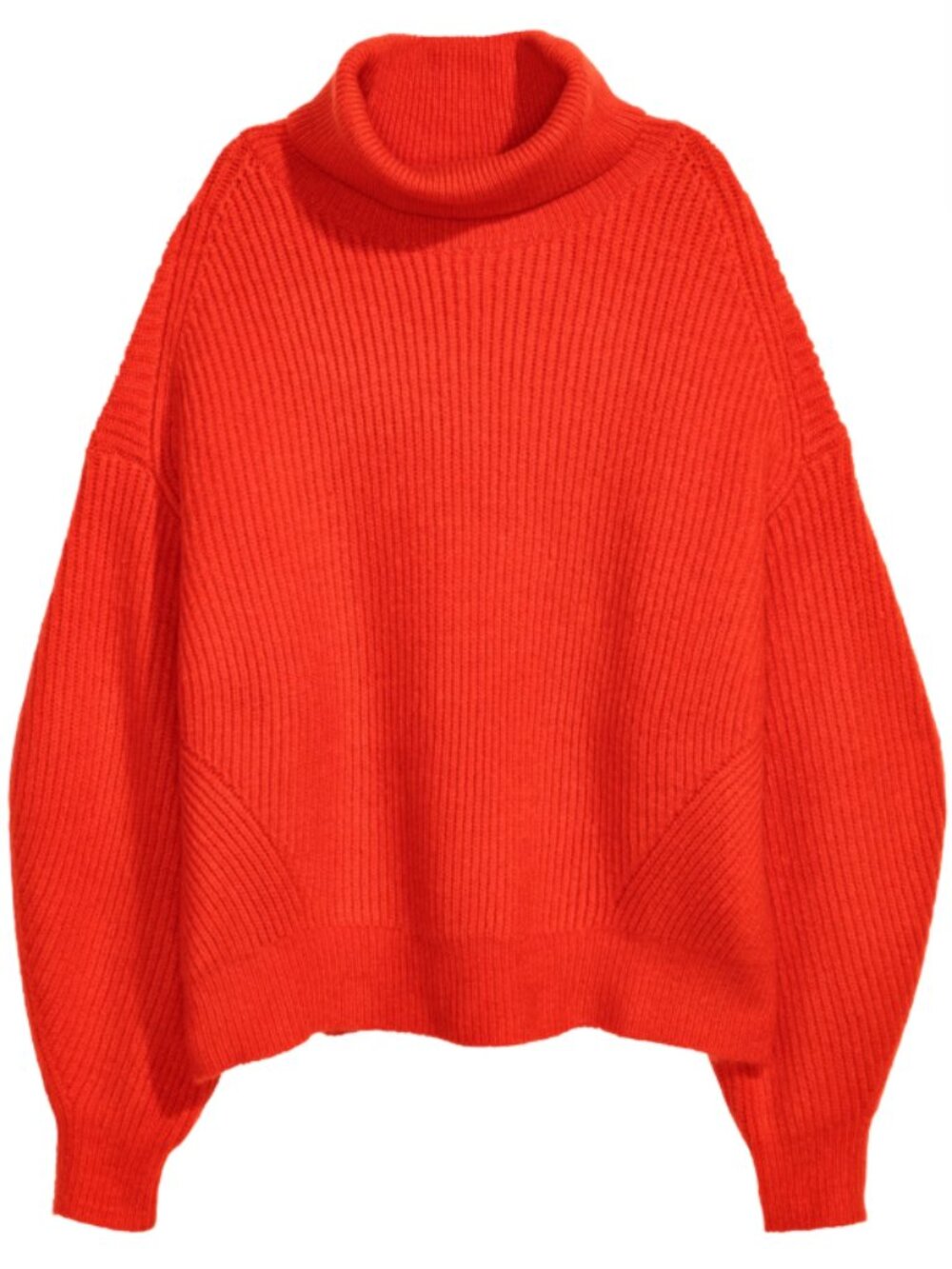 H&M Bright Red Chunky Turtleneck Knit Sweater Size Large